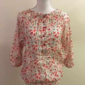 🆕 NWT floral chiffon 3/4 sleeve top